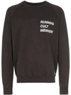 Satisfy Running Cult Member Print Cotton Sweatshirt In Grey
