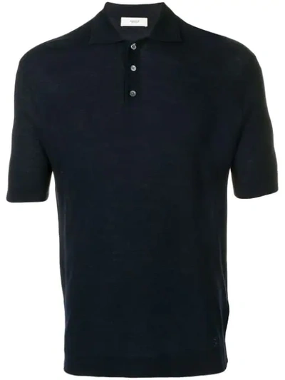 Pringle Of Scotland Plain Knitted Polo Shirt In Blue