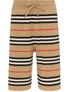 Burberry Kenton Striped Drawstring Shorts - Brown