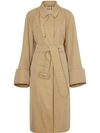 Burberry Exaggerated-cuff Car Coat In 27340 Pale Honey