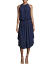 Ramy Brook Audrey Blouson Midi Dress In Spring Navy