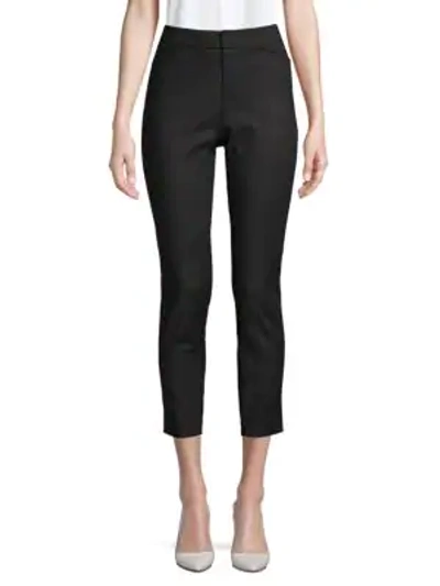 Saks Fifth Avenue Powerstretch Tapered Crop Trousers In Black