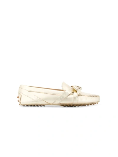 Tod's Gommino Driving Shoes In Gold