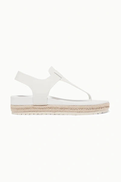 Vince Flint Leather Espadrille Platform Sandals In White