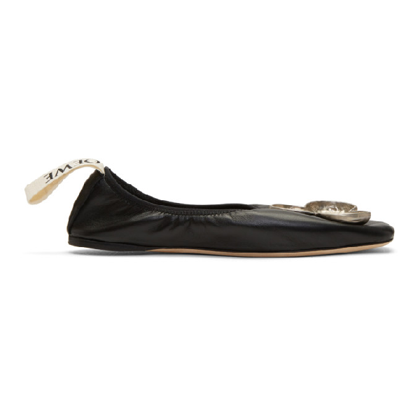 loewe shamrock leather ballet flats