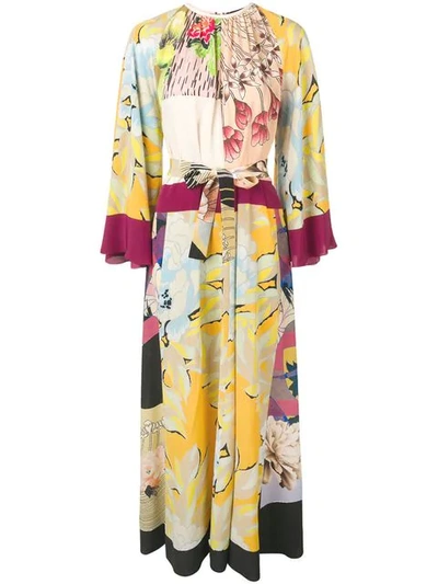 Etro Printed Silk Crepe De Chine Maxi Dress In Yellow