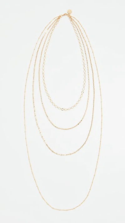 Cloverpost Motley Necklace In Yellow Gold