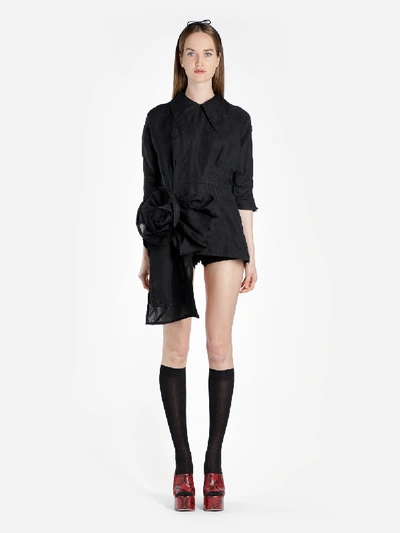 Miu Miu Mini Dress With Rose In  Black