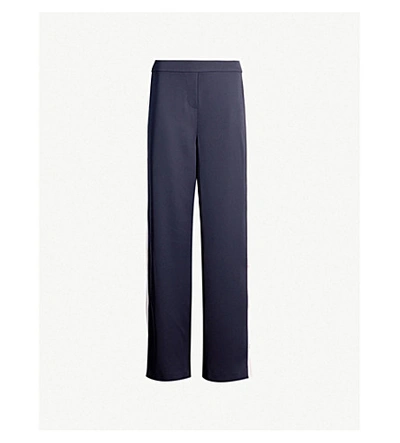 Ted Baker Wahnona Wide High-rise Crepe Trousers In Blue