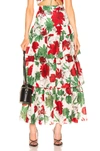 Alexis Delora Tiered High-waist Floral-print Cotton-voile Maxi Skirt In Garden Ivory