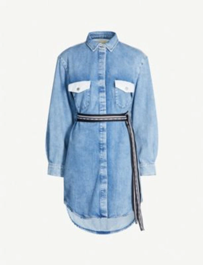 maje denim shirt dress Short flared denim dress