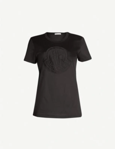 Moncler Logo-patch Cotton-jersey T-shirt In Black