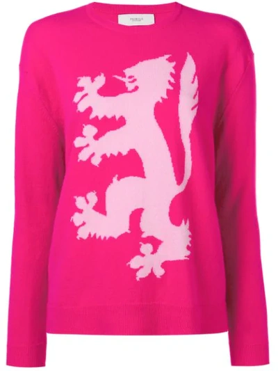 Pringle Of Scotland Lion Intarsia Jumper In Pink ModeSens