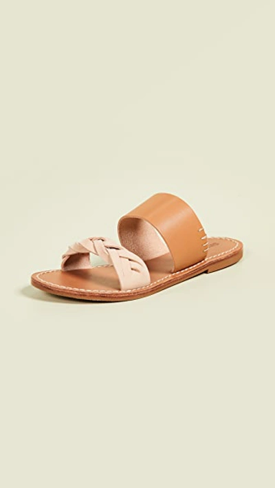 Soludos Braided Slide Sandals In Acorn Brown