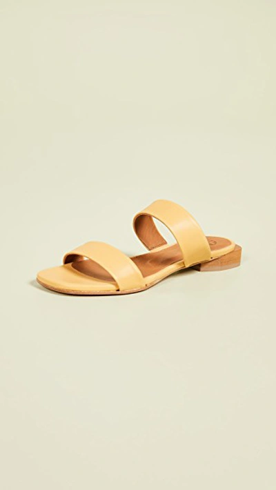 Coclico Shoes Carano Double Strap Slide Sandals In Natur Ocre