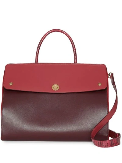 Burberry Medium Leather And Suede Elizabeth Bag In Red