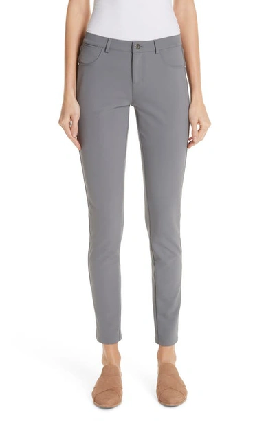 Lafayette 148 Mercer Acclaimed Stretch Mid-rise Skinny Jeans In Medium Gray