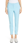 Lafayette 148 Manhattan Fundamental Bi-stretch Slim Pants W/ Step Hem In Lagoon