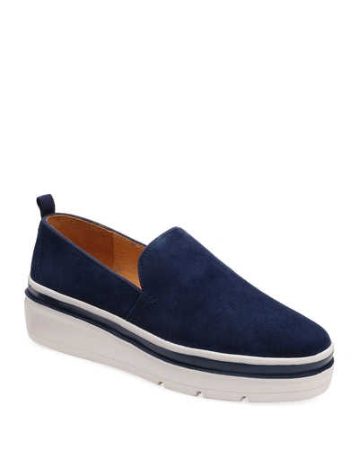 Bill Blass Sutton Suede Chunky Sneakers In Blueberry