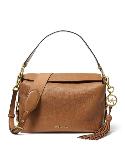 Michael Michael Kors Brooke Medium Leather Satchel Bag In Brown