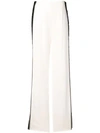 Haider Ackermann Side-stripe High-rise Straight Rayon Trousers In White