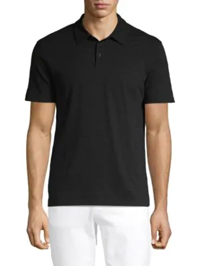 John Varvatos Short-sleeve Cotton Polo In Black