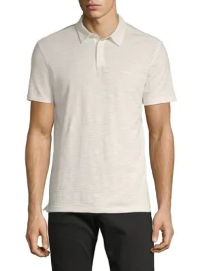 John Varvatos Short-sleeve Cotton Polo In Salt