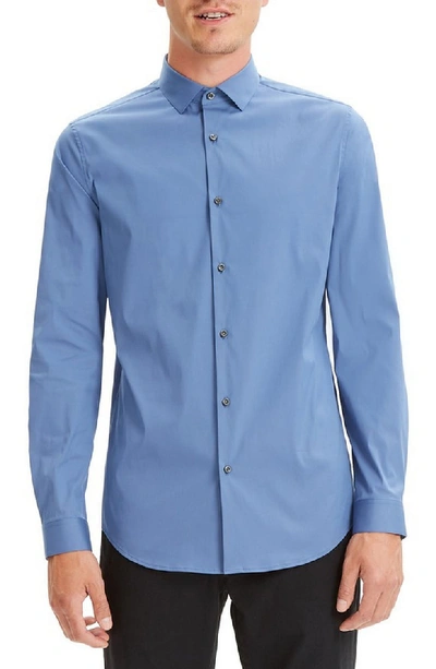 Theory Sylvain Slim Fit Long Sleeve Shirt In Blue Dust