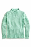 Jcrew 1988 Roll Neck Cotton Sweater In Heather Mint