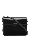 Burberry Large Patent-leather Shoulder Bag In Black