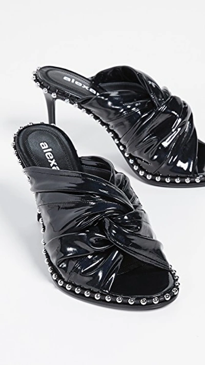 Alexander Wang Lily 100 Studded Vinyl Mules In Black