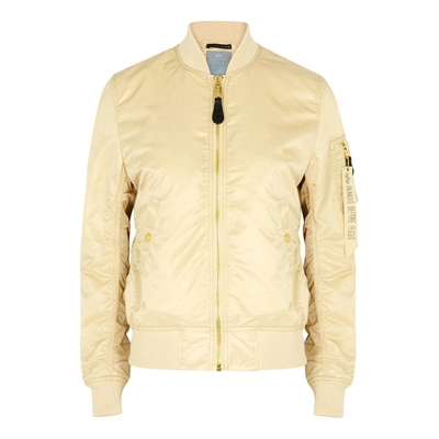 Alpha Industries Ma-1 Vf Sand Nylon Bomber Jacket In Cream