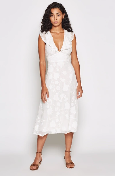 Joie Adella Floral Embroidered Dress In Porcelain