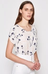 Joie Wira Floral-print Silk Top In Porcelain