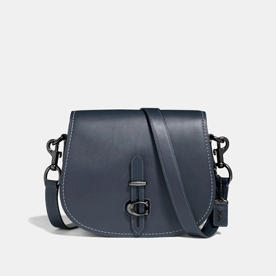 Coach Saddle In Midnight Navy/pewter