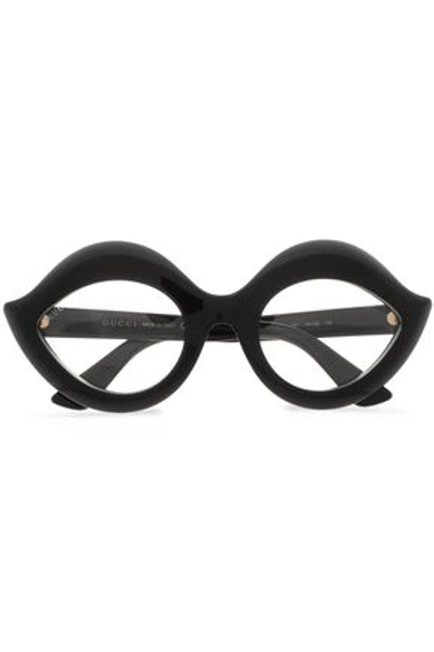 Gucci Woman Cat-eye Acetate Optical Glasses Black