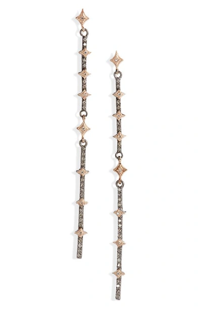 Armenta New World Crivelli Diamond Drop Earrings In Blackened Silver/ Gold