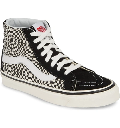 Vans Sk8-hi 38 Dx High Top Sneaker In Black/ White/ Warp Check
