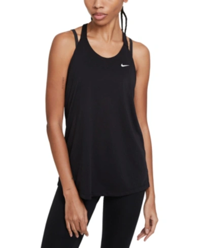 Nike Women's Dri-fit Elastika Strappy Back Tank Top In Black