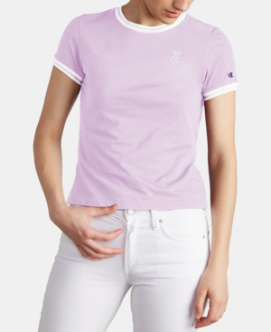 Champion Cotton Ringer T-shirt In Pale Violet Rose | ModeSens
