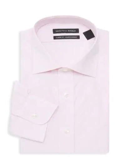 Saks Fifth Avenue Men's Classic Fit Poplin Dress Shirt In Pink