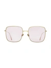 Dior Stellaire1 59mm Square Sunglasses In Gold Light Pink