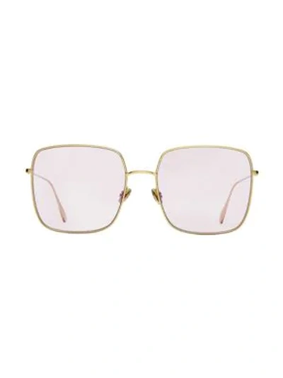 Dior Stellaire1 59mm Square Sunglasses In Gold Light Pink