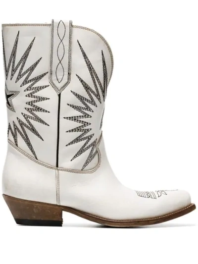 Golden Goose Wish Star Low Boots In White