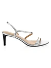 Joie Madi Metallic Leather Slingback Sandals In Silver