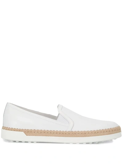 Tod's Slip-on Leather Espadrille Trainers In White