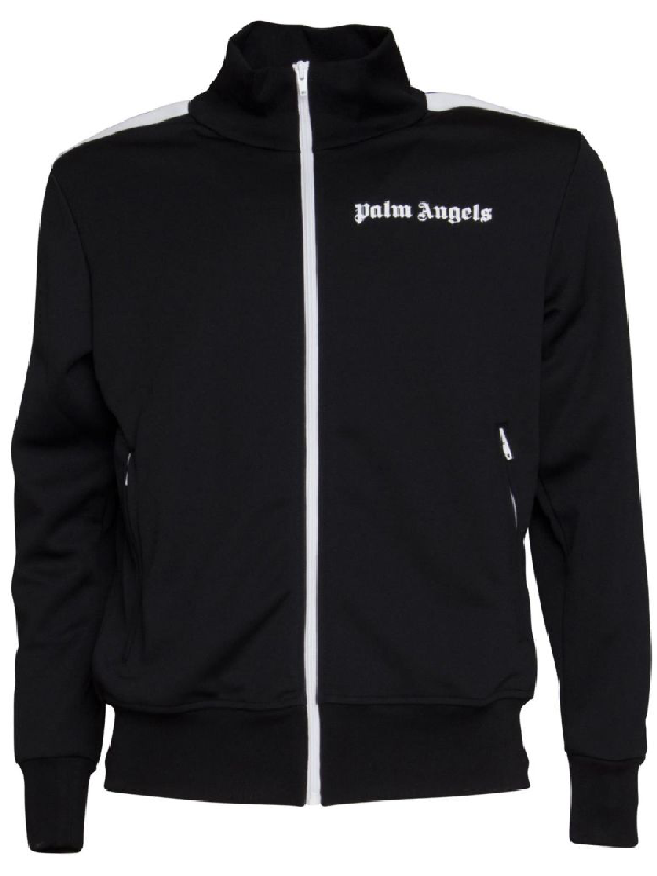 Palm Angels Palm Angel Over Logo Track Jacket In Black/white In Nero ...