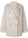 Acne Studios Double Breasted Coat In Neutrals