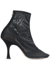 Mm6 Maison Margiela Sheer Ankle Boots In Nero