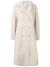 Aspesi Double Breasted Trench Coat In Neutrals